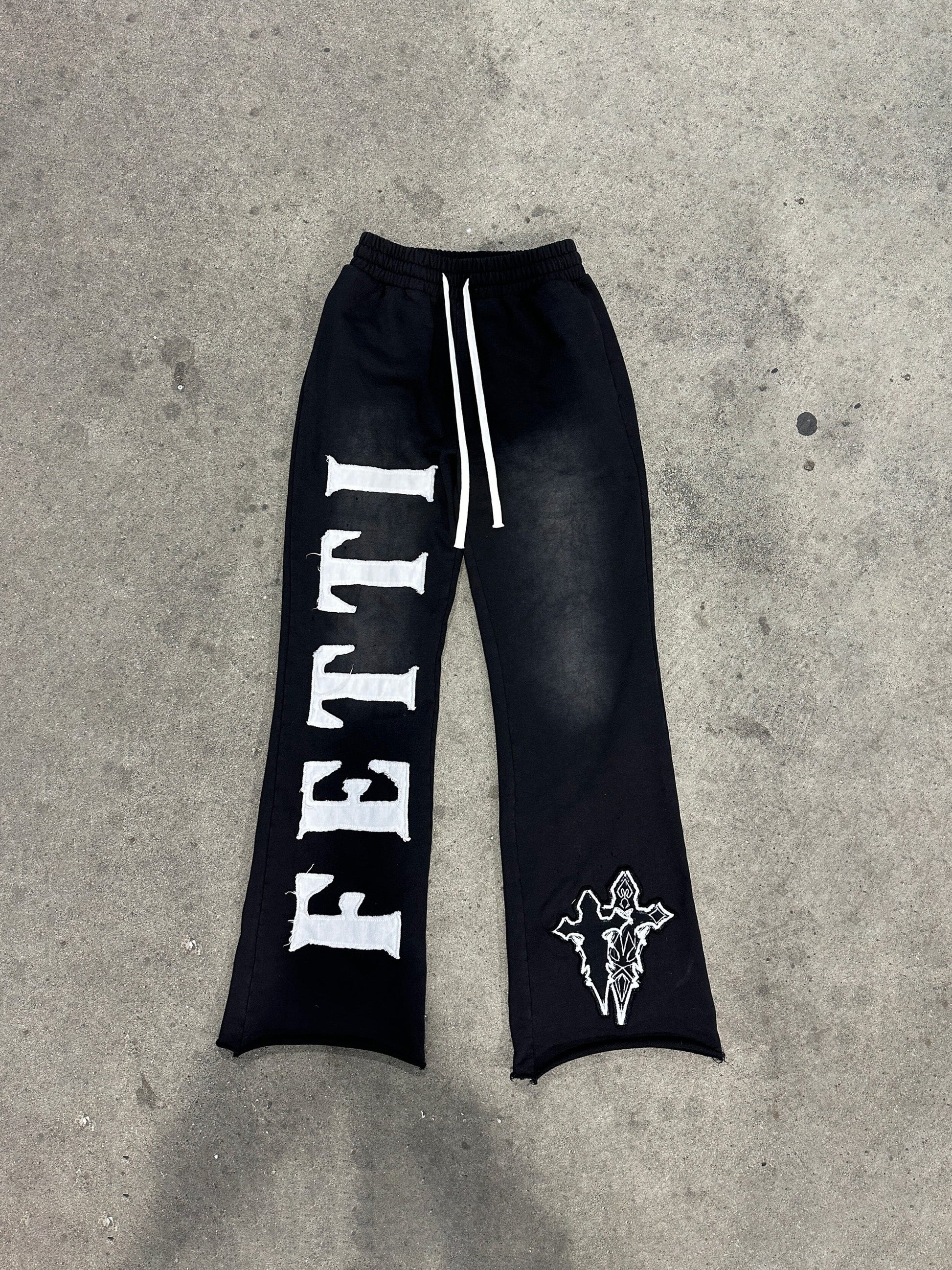 FLARE SWEATPANTS BLACK/CHARCOAL